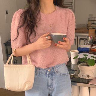 Short-sleeve Fluffy Top