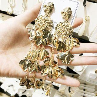 Metal Disc Fringed Earring 1 Pair - Gold - One Size