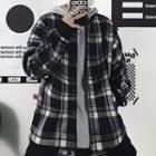 Checked Panel Snap Button Jacket