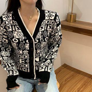 Lettering Cardigan Black - One Size