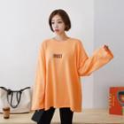 Tall Size Letter Print Long-sleeve T-shirt