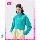 High-neck Drawstring-hem Cropped Sweatshirt