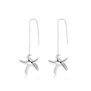 Simple Starfish Earrings Silver - One Size