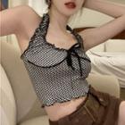 Halter Pattern Top Black - One Size