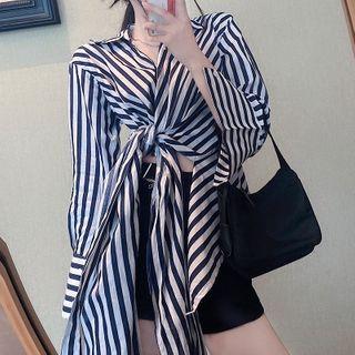 Loose-fit Asymmetric Striped Shirt