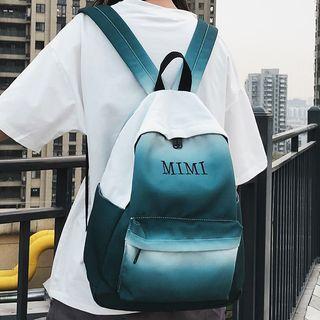 Lettering Gradient Print Canvas Backpack