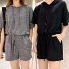 Set: Short-sleeve Hoodie + Sweatshorts