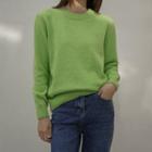 Crew-neck Rib-trim Sweater