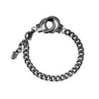 Fashion And Simple Plated Black Handcuffs 316l Stainless Steel Bracelet Black - One Size