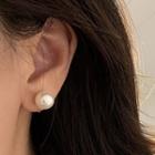 Faux Pearl Clip-on Earring 1 Pair - White - One Size