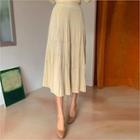 Crystal-pleat Tiered Long Skirt
