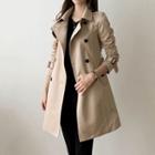 Epaulette Double-breasted Belted Trench Coat