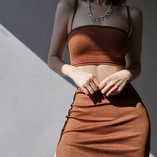 Plain Tube Top With Mini Skirt