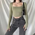 Thumb-hole Long-sleeve T-shirt