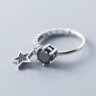 925 Sterling Silver Rhinestone Star Ring S925 Silver - As Shown In Figure - One Size