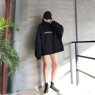 Stand Collar Lettering Oversize Top