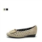 Genuine Leather Perforated Flats