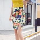 Floral High-waist A-line Skirt