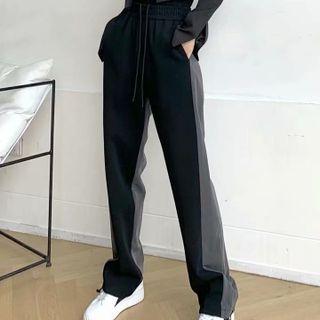 Drawstring Color-block Sweatpants