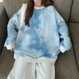 Long-sleeve Flower Printed Sweatshirt