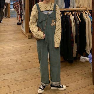 Corduroy Jumper Pants / Printed Sweater