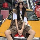 Zip-up Hooded Vest / Shorts