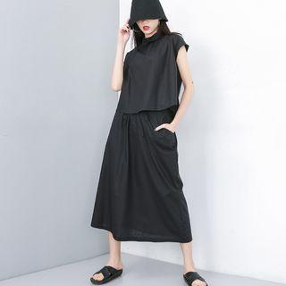Set: Cap-sleeve Top + Midi Skirt