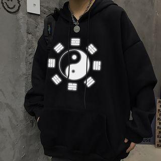 Reflective Tai Chi Print Hoodie