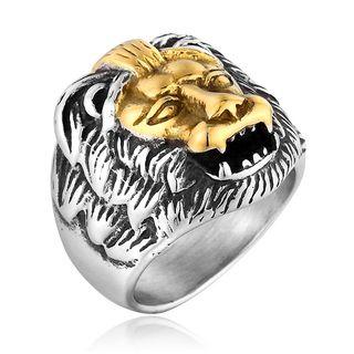 Retro Stainless Steel Lion Head Ring