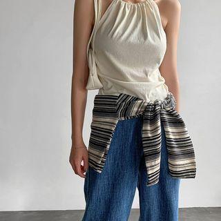 Halter Textured Crop Top