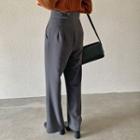 Button-detail Wipe-leg Pants