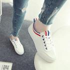 Striped-trim Canvas Sneakers
