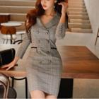 Double-breasted Check Sheath Dress