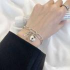 Heart Lock Bracelet Heart Key Bracelet - One Size