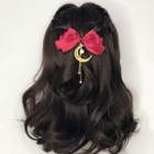 Faux Pearl Alloy Moon Bow Hair Clip