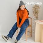 Pocket-side Washed Wide-leg Jeans