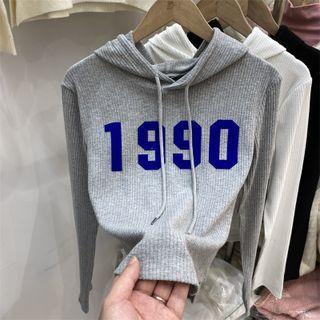 Numbering Knit Hoodie