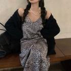 Strappy Leopard Midi Dress / Plain Blazer