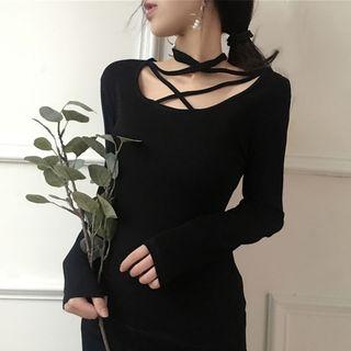 Long-sleeve Strappy T-shirt
