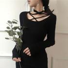 Long-sleeve Strappy T-shirt