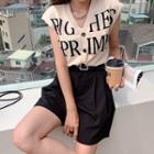 Button-up Letter Knit Vest