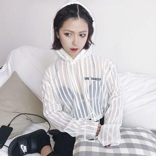Cropped Sheer Hoodie