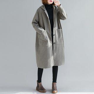 Hooded Pinstriped Coat