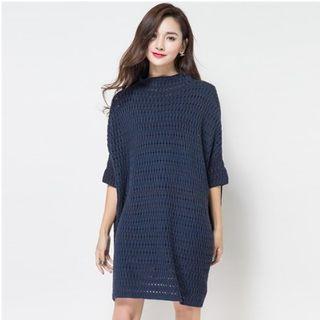 Open-knit Sweater Dress