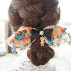 Bear & Printed Bow Hair Tie