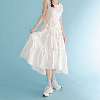 Round-neck Ruched Tank Dress