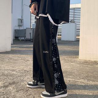 Paisley Panel Snap Button Cargo Pants