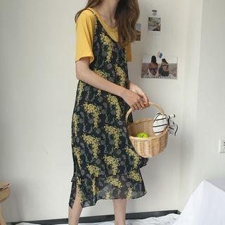 Short-sleeve T-shirt / Spaghetti Strap Dress