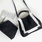 Contrast-trim Shoulder Bag Black - One Size