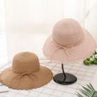Flower Trim Butterfly String Straw Hat
